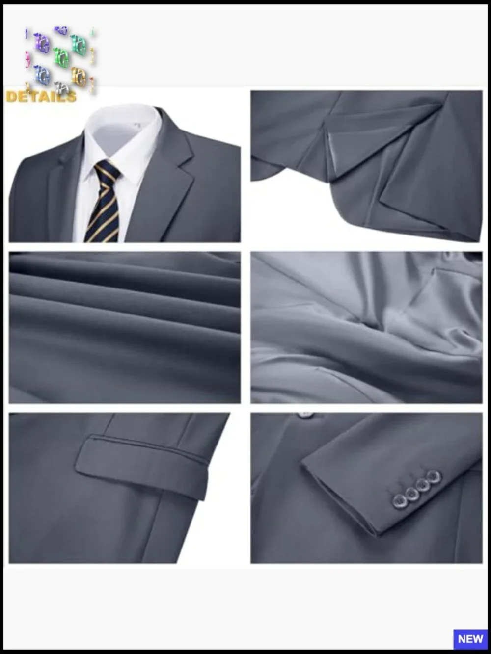 Slim Fit Blazer Modern Classic Tuxedo Jacket for Formal Wedding Prom